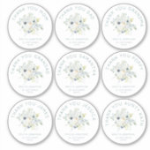 9 kleine individuele naam dank u bruiloft bloemen sticker (Voorkant)