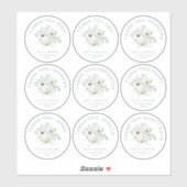 9 kleine individuele naam dank u bruiloft bloemen sticker (Vel)