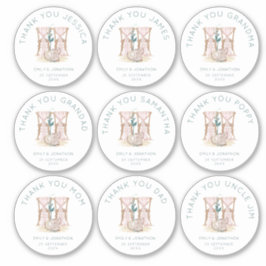 9 kleine individuele namen dank u trouwstoelen sticker