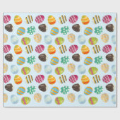 9 Kleurrijke paaseieren Cadeaupapier (Vlak)