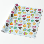 9 Kleurrijke paaseieren Cadeaupapier (Uitgerold)