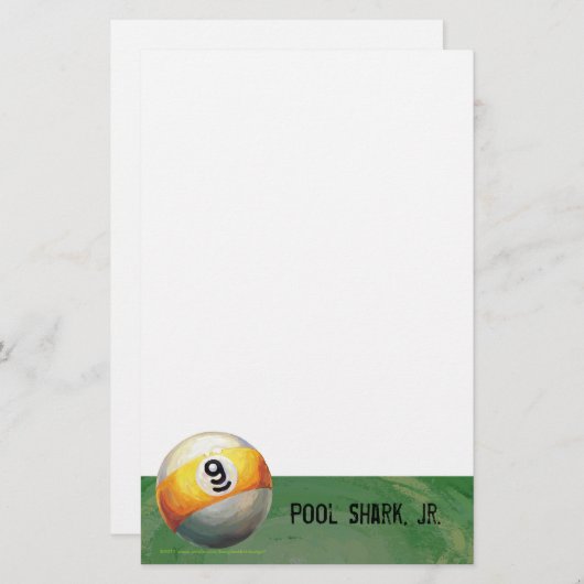 9 kogel briefpapier (Voorkant / Achterkant)