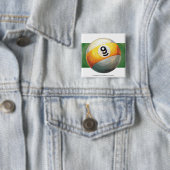 9 kogel vierkante button 5,1 cm (In situ)