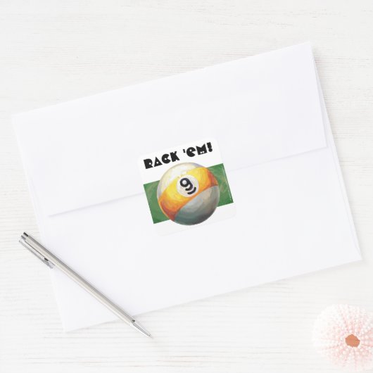 9 kogel vierkante sticker (Envelop)