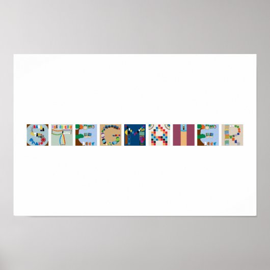 9-letter naam bordspel alfabet poster (Voorkant)