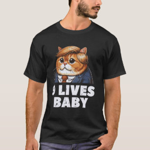 9 levens baby kat grappige grap humor meme mannen t-shirt