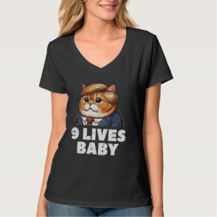 9 levens baby kat grappige grap humor meme mannen  t-shirt