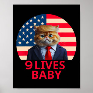 9 Levens Door Kat Trump 2024 Win Overwinning Winna Poster