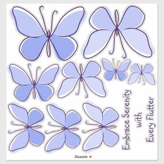 9 Lichtblauwe vlinders naar Creëer a Flutter Sticker (Vel)