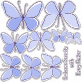 9 Lichtblauwe vlinders naar Creëer a Flutter Sticker (Voorkant)