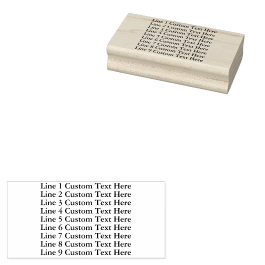 9 Lijn Aangepaste Rubber Stamp met Houten Handvat Rubberstempel (Gestempeld)