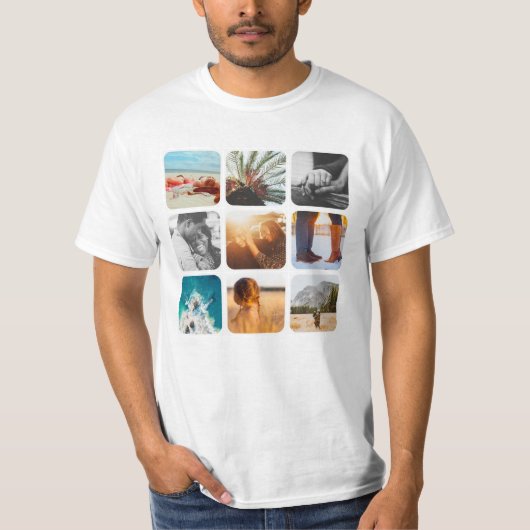 9 Lijst Rond geschonden raster Rond fotosjabloon v T-shirt (Voorkant)