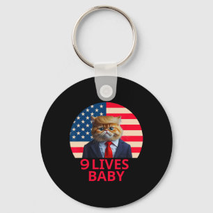 9 Lives Baby Cat Trump 2024 Winnaar Overwinningswi Sleutelhanger
