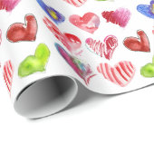 9 Love Hearts Design Cadeaupapier (Rol Hoek)