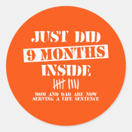 9 Maanden Binnen Ronde Sticker
