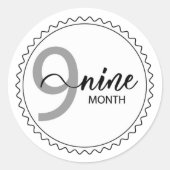 9 maanden Klassieke ronde Sticker (Voorkant)