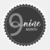 9 maanden Klassieke ronde Sticker (Voorkant)