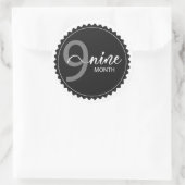 9 maanden Klassieke ronde Sticker (Tas)