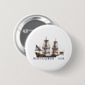 9 mayflower schip ronde button 5,7 cm (Voorkant /achterkant)