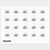 9 mayflower schip ronde sticker (Vel)