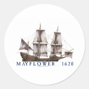 9 mayflower schip ronde sticker