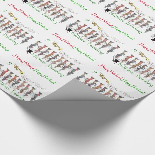 9 Melk dansend 2 Geitenkerstpapier Cadeaupapier (Hoek)