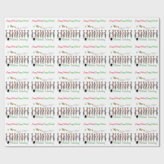 9 Melk dansend 2 Geitenkerstpapier Cadeaupapier (Vlak)