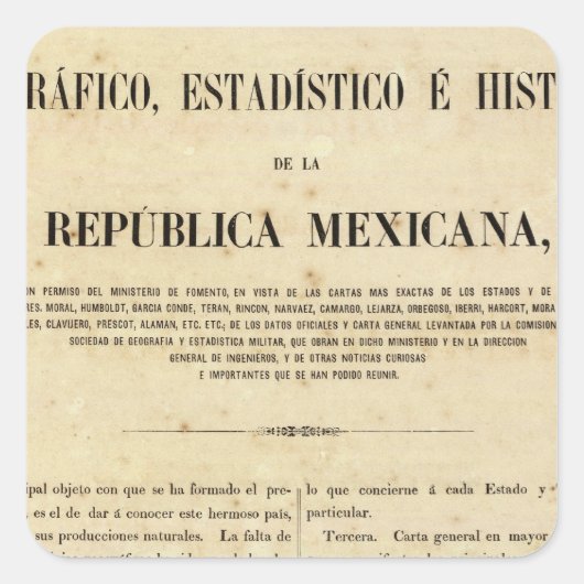 9 Mexico Vierkante Sticker (Voorkant)