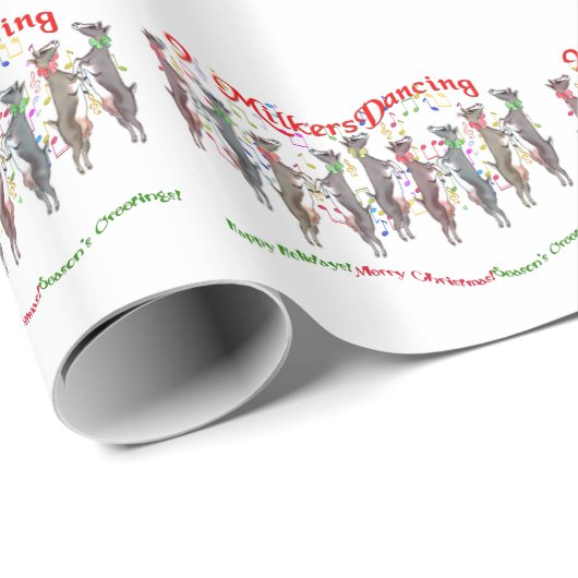 9-Milkers kerstcadeaupapier voor dansgeit Cadeaupapier (Rol Hoek)