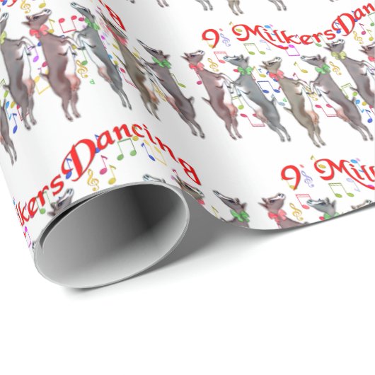 9-Milkers kerstcadeaupapier voor dansgeit Cadeaupapier (Rol Hoek)