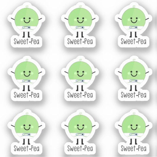 9 mini Sweet-Pea Baby Boy Stickers (Voorkant)