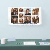 9 Minimalistisch fotocollage - zwart en wit raster Spandoek (Beurs)