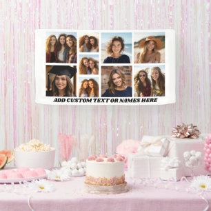 9 Minimalistisch fotocollage - zwart en wit raster Spandoek