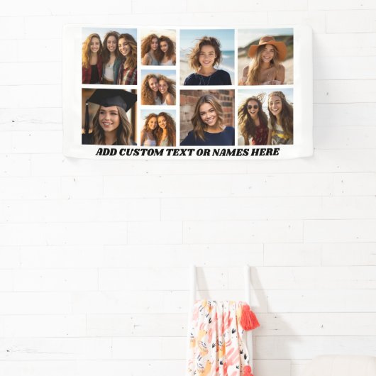 9 Minimalistisch fotocollage - zwart en wit raster Spandoek (Insitu)