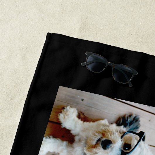 9 Minimalistisch fotocollage - zwart en wit raster Strandlaken (In situ)