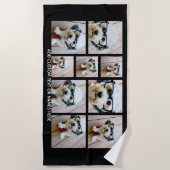 9 Minimalistisch fotocollage - zwart en wit raster Strandlaken (Voorkant)