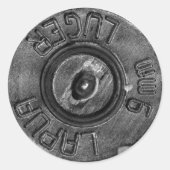 9 mm Luger Ronde Sticker (Voorkant)