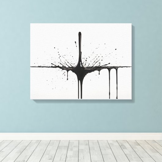 9. Monochrome beweging zwart & wit splash art Canvas Afdruk (Insitu (Houten vloer))