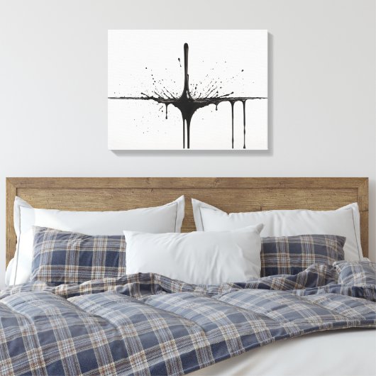 9. Monochrome beweging zwart & wit splash art Canvas Afdruk (Insitu (Slaapkamer))