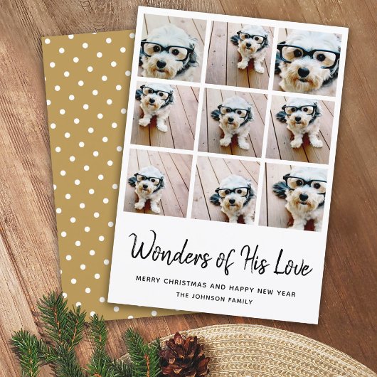 9 Multi Photo Kerstmis - Wonders of Zijne Liefde Feestdagenkaart