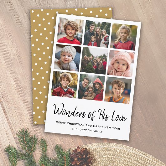 9 Multi Photo Kerstmis - Wonders of Zijne Liefde Feestdagenkaart