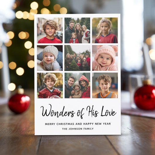 9 Multi Photo Kerstmis - Wonders of Zijne Liefde Feestdagenkaart