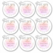 9 namen dank u bericht bruids partij individu sticker (Voorkant)