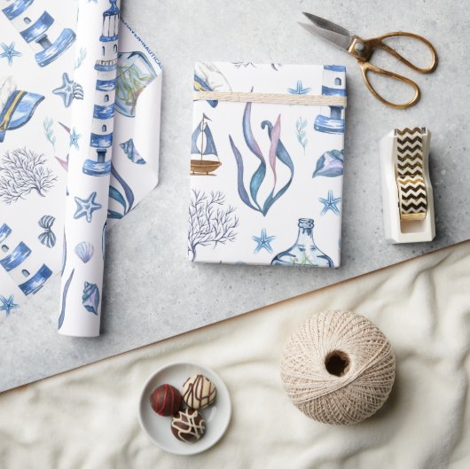 #9 Nautische Haven inpakpapier "Grote Maat" (Crafts)