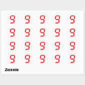 9 negen digitale wekker ronde sticker (Vel)