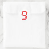 9 negen digitale wekker ronde sticker (Tas)