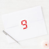 9 negen digitale wekker ronde sticker (Envelop)