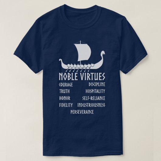 9 Noble Virtues Norse Mythology Nine Viking Virtue T-shirt (Design voorkant)