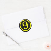 9 - Nummer negen Ronde Sticker (Envelop)