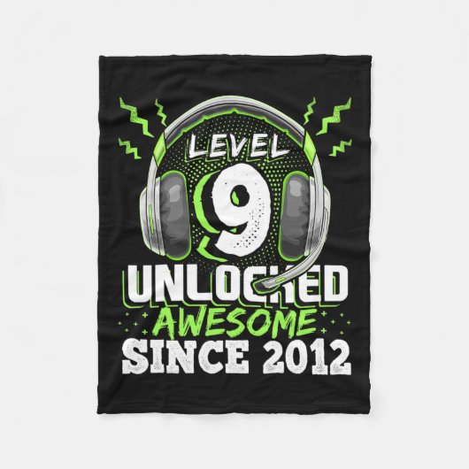 9 Ontgrendeld Geweldige 2012 Video Game 9th Birthd Fleece Deken (Voorkant)